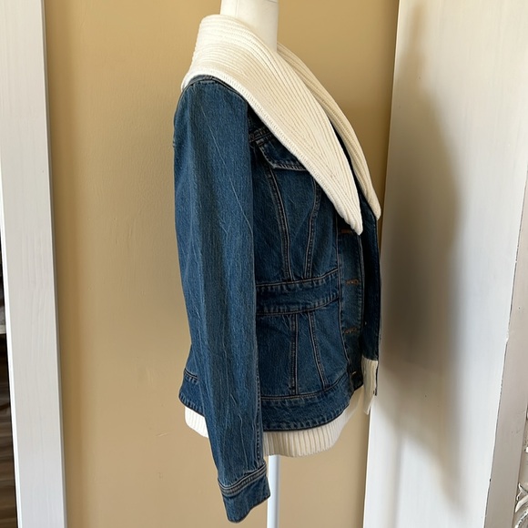 NWT WHBM sweater peplum jean jacket. Size s - Picture 4 of 7